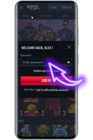Login form with password field and forgot password link below